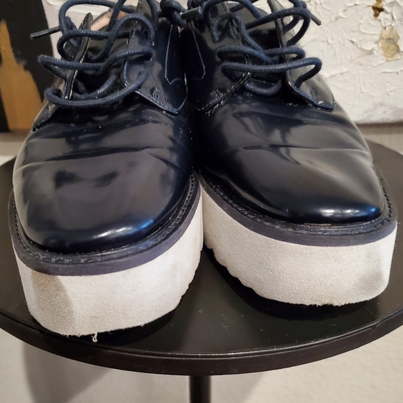 ZARA Derby Platform Bluchers Faux Leather Lace-Up Shoes - Picture 6 of 7